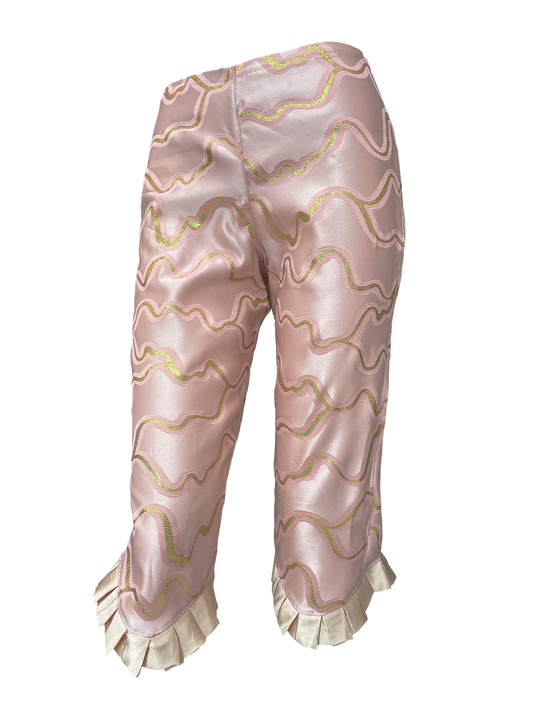 Rose Pleated Capri