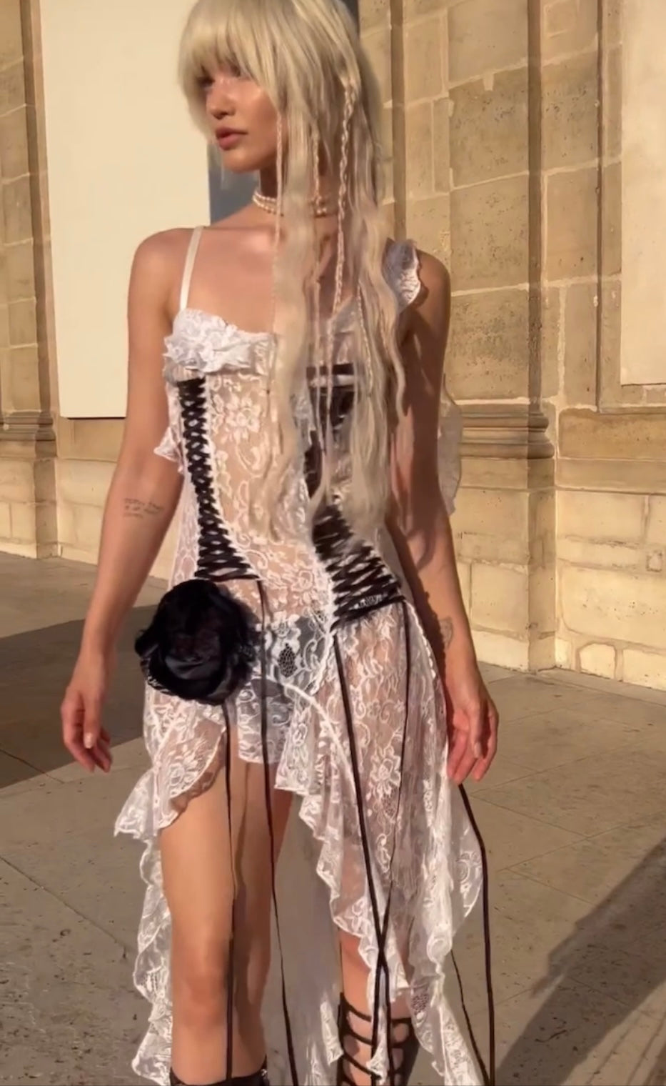 LACE-UP DRESS